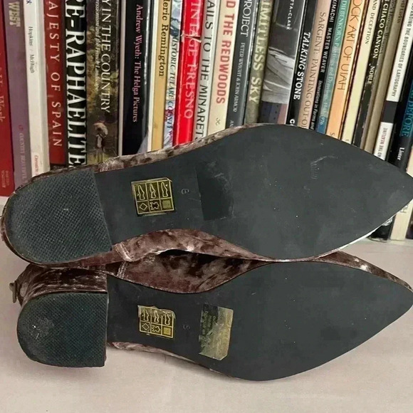 Jeffrey Campbell for Free People crushed velvet pointy toe ankle boots mauve 8 - Picture 9 of 9